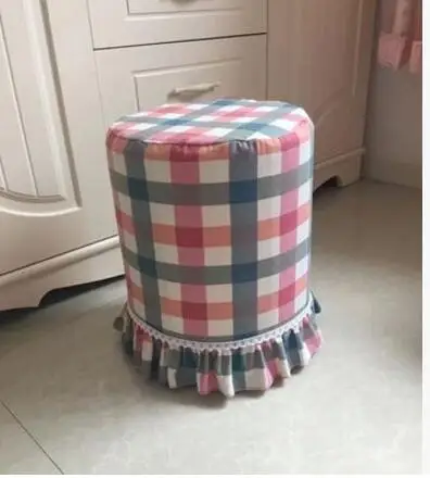 

simple plaid printed cotton linen round stool cover chair cover round cushion cover for stool
