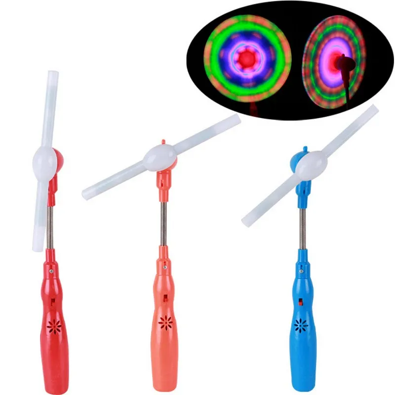 1pcs Educational Toys Windmills Flashing Light Up LED And Music Rainbow Spinning Windmill Wind Spinner Glows Toys For Children