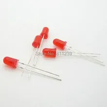 1000 шт красный светодиодный 5 мм красный светодиод красный поворот красный