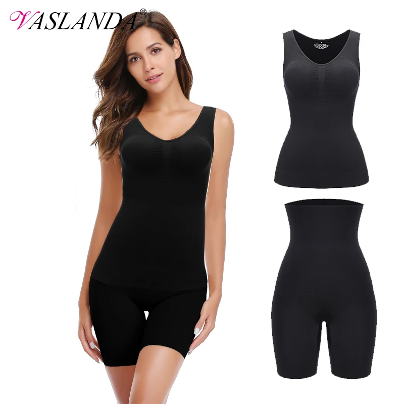 

VASLANDA Women Slimming Shapewear Set Strapless Padded Vest + High Waist Butt Lifter Panties Corrective Underwear Briefs Shaper