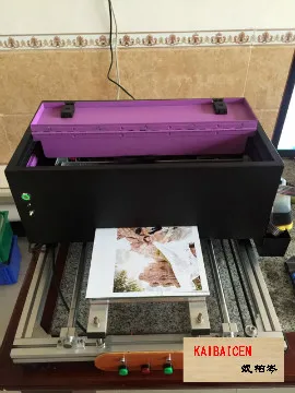 

Nanron Small Semi-auto A4 UV Inkjet Printer with 3D emboss effect white color on common plastic/TPU/ABS/Leather Phone case