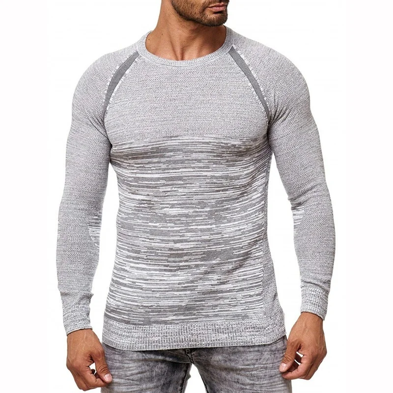 Men's Knit Sweater with Scarf Collar Slim Knit Hip Hop Streetwear Long Sleeve Fashion Casual High Quality Man's Sweaters