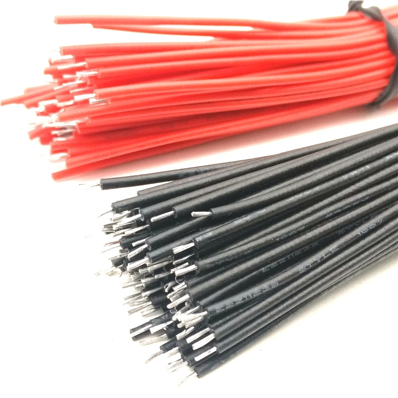 200 шт. 24AWG гибкий силиконовый провод кабель черный + красный с оловом для припоя