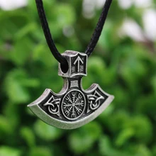 LANGHONG 1 шт. норвежский викинг Thor's Hammer руны и Vegvisir компас амулет кулон ожерелье ювелирные изделия-талисманы