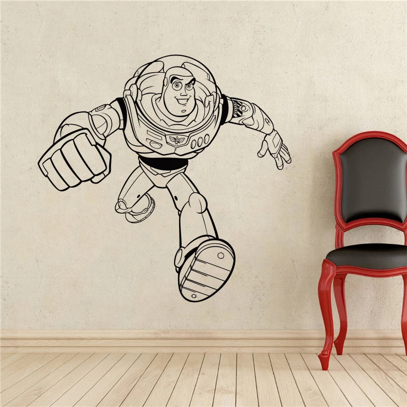 Buzz Lightyear Wall Vinyl Decal Toy Story Wall Sticker Cartoons Home Interior Children Kids Room Removable Decor