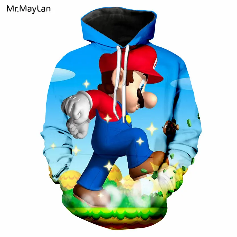 Классический мультфильм Супер Марио Bros 3D принт куртка для мужчин/женщин Повседневная Уличная толстовка с капюшоном мужская Милая Одежда Пот Pour Homme Harajuku