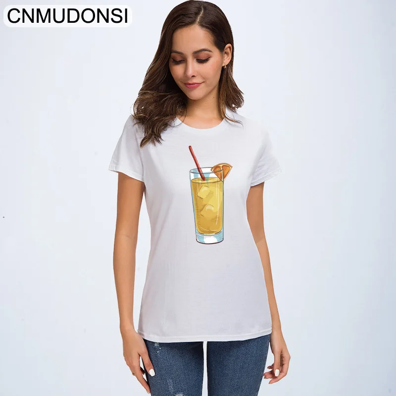 CNMUDONSI футболка 2019 Новый Для женщин летом О-образным вырезом Футболка Качественный хлопок футболка Женская Harajuku женские топы, футболки