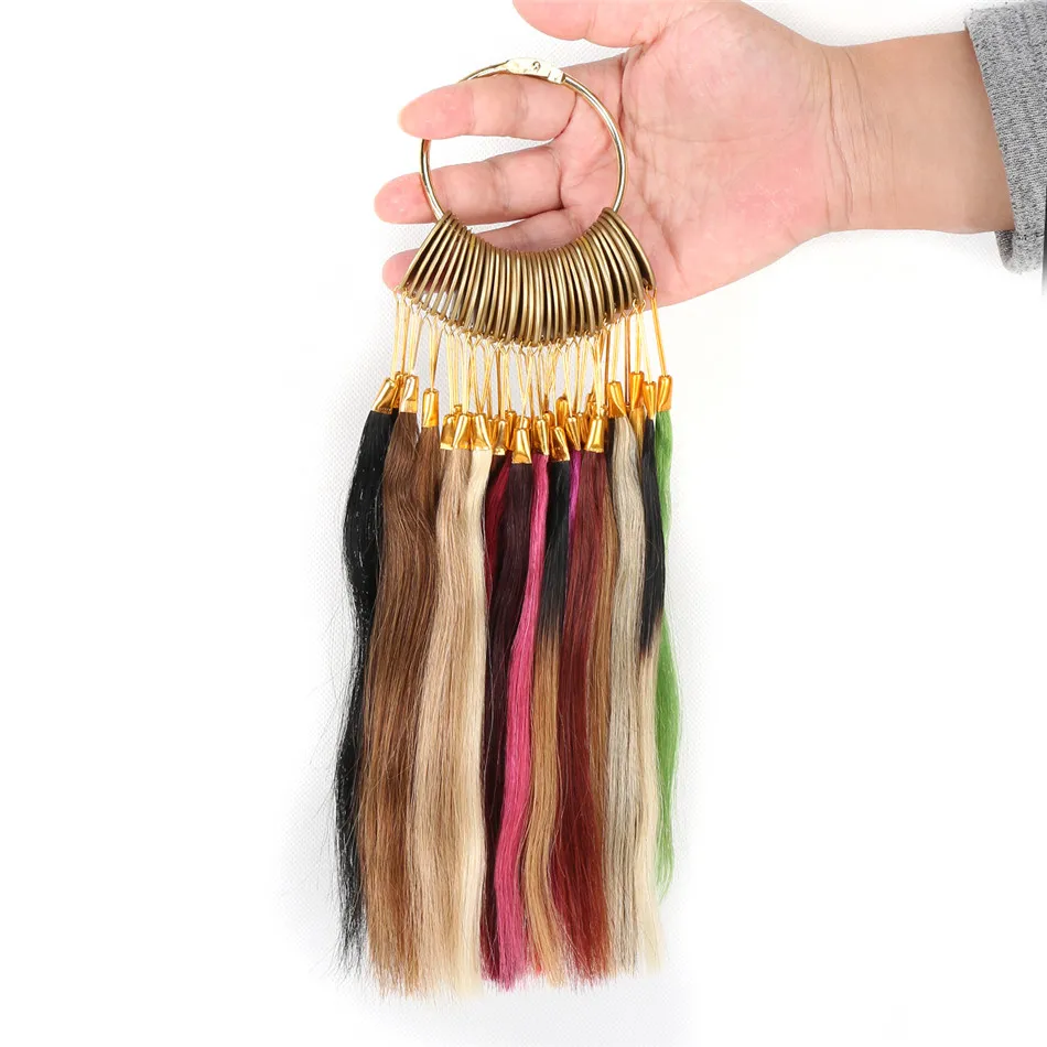 BHF Human Hair Color Rings Machine Remy straight Color Chart