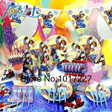 78 шт. детский набор украшений для дня рождения Человек-паук принадлежности для тематической вечеринки набор для дня рождения кекс стенд AW-1608