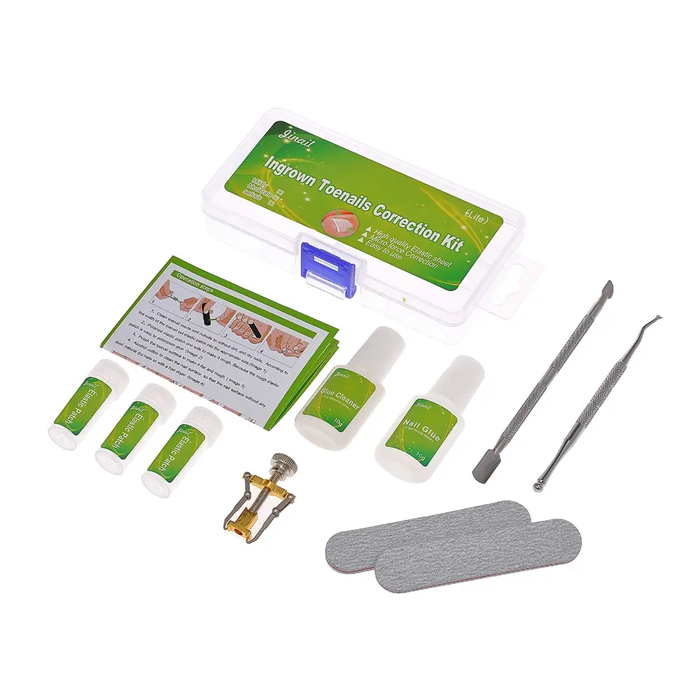 

12Pcs Ingrown Toenail Correction Set Ingrown Toe Nail Pedicure Elastic Patch Straightening Clip Brace Foot Care Kit with Glue
