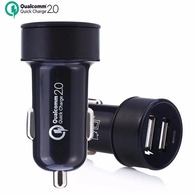  Qualcomm Certificated QC2.0 Dual USB Car Charger Quick Charge Adapter for Phones Free Shipping Aug18 