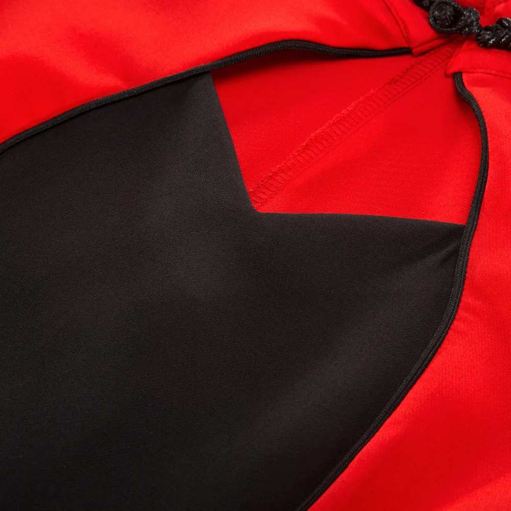 Женская одежда размера плюс 3XL 4XL, винтажное платье, Восстановленное древнее летнее лоскутное платье с воротником-стойкой черного и красного цвета Хепберн