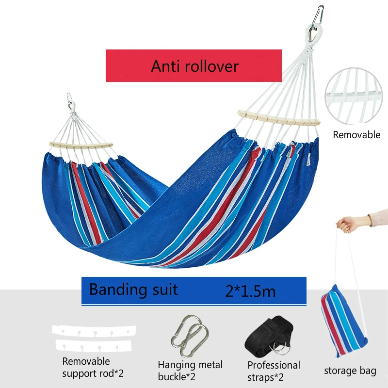 Взрослых открытый гамак спальный анти опрокидывание отдыха и развлечений качели один и двойной человек бытовой общежитие качели - Цвет: B5 Double style