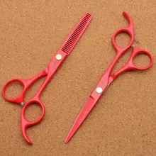 312#5,5 ''бренд Jason заводская цена Парикмахерские ножницы JP 440C красные Парикмахерские ножницы Thinning ножницы для волос