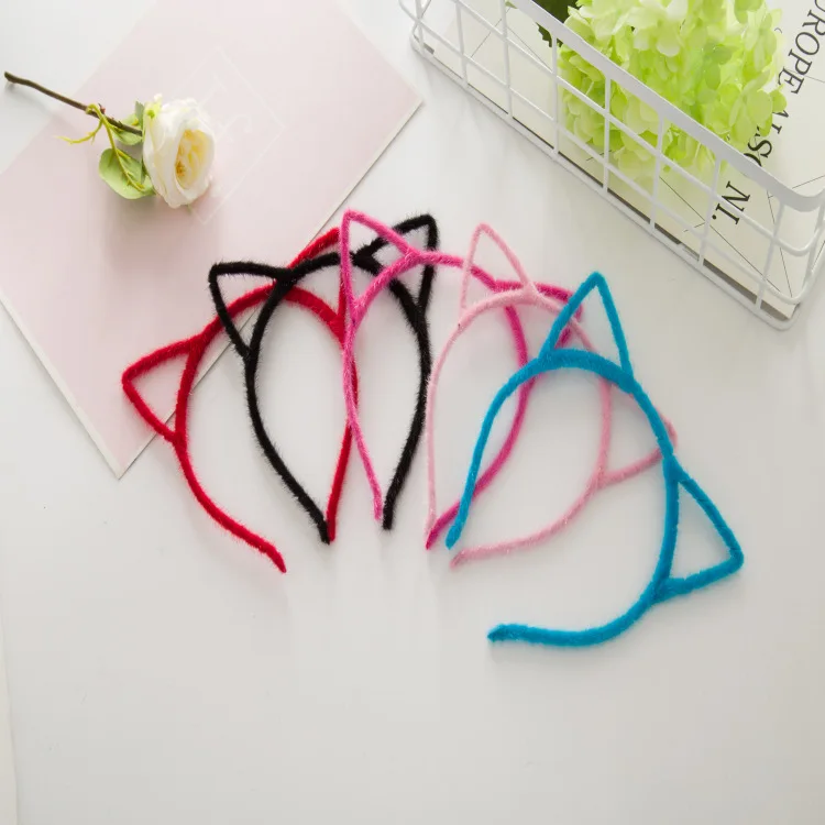 

Sexy Hair Band Stylish Women Girls Furry Cat Ears Headband Devil Cat Head Hoop Fine Hair Ornaments Hair Accessories Headwear