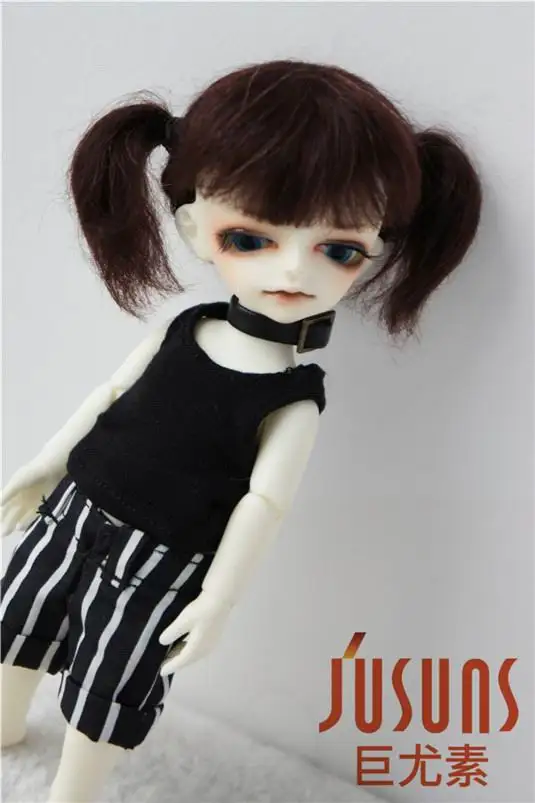 JD203 1/12 Мода BJD twin конский хвост мохер кукла размер 4-5 дюймов парик милые аксессуары кукла