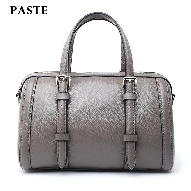 PASTE Designer Cowhide Genuine Leather Handbag High Quality Big Bags Tote Shoulder Messenger Bags Womens Vintage Bolsos Grandes