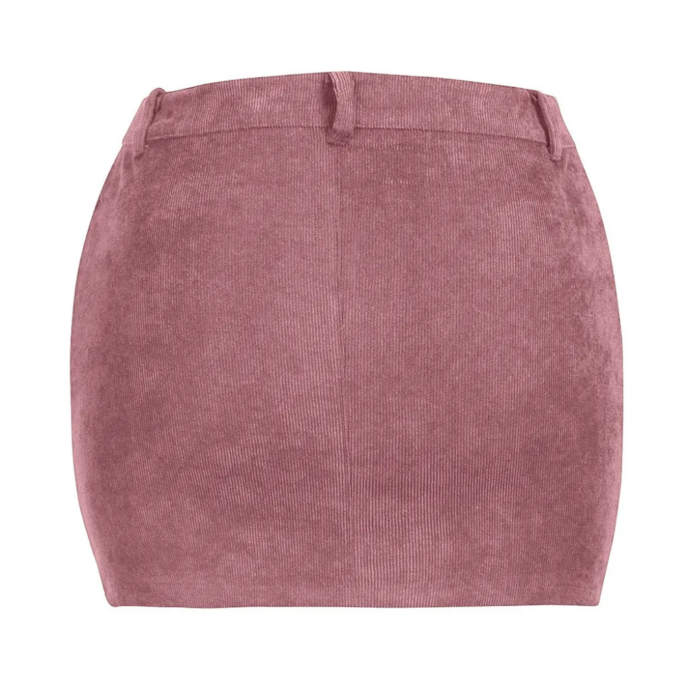 Для женщин летние пикантные тонкий вельвет короткие с высокой талией Bodycon мини юбка L0315