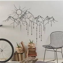 Геометрические настенные наклейки с горами, домашний декор, для гостиной, съемные детские наклейки на стену с изображением солнца, настенные наклейки со стрелками, креативные наклейки N96