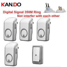 Цифровой сигнальный звонок US/Eugo с 1 излучателем+ 4 ресивер беспроводное устройство дверной звонок Водонепроницаемый 380 метровый дверной звонок 48 мелодий дверной Звонок