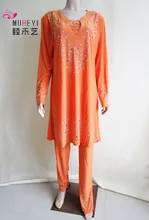 2017 Shrug Islamic Clothing Cotton Promotion Clothes Hijab For Children New Muslim Women’s Sleeved Pants Two Suits