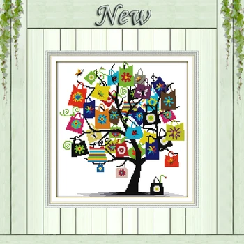 

Gifts trees scenery flowers decor paintings counted printed on canvas DMC 14CT 11CT Cross Stitch Needlework Sets Embroidery kits