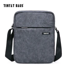 TINYAT Men’s Crossbody Bag Multifunctional Men Casual Bag Quality Male Shoulder Messenger Bags Canvas Leather Handbag Gray 511