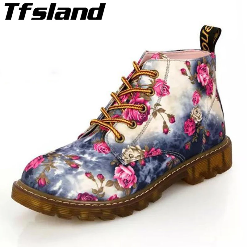 Mujer pisos Floral caminando castaluna botas Martin botas zapatillas de deporte Mujer Zapatos de encaje zapatillas Mujer|Zapatillas para caminar| - AliExpress