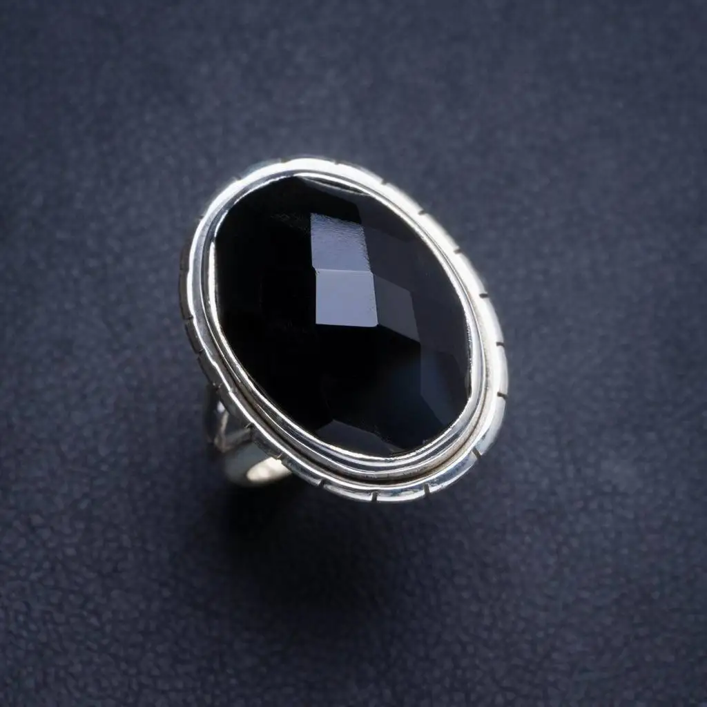 

Natural Black Onyx Handmade Unique 925 Sterling Silver Ring 6.25 Y4742