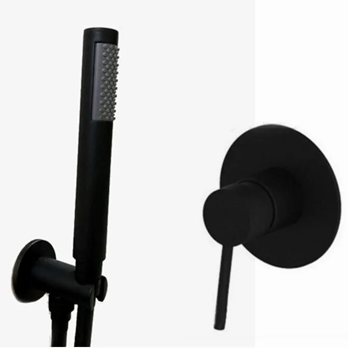 Free shipping Bathroom black Handheld Shower Black wall mounted brass