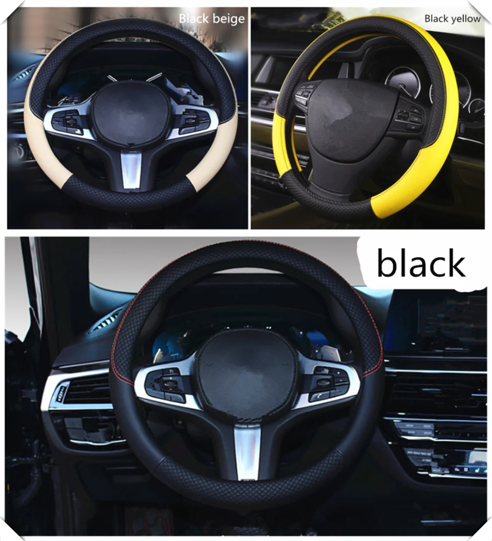

Car steering wheel cover PU leather 38CM anti-skid auto parts for Chevrolet WTCC Sequel Nubira Monte Kodiak Epica
