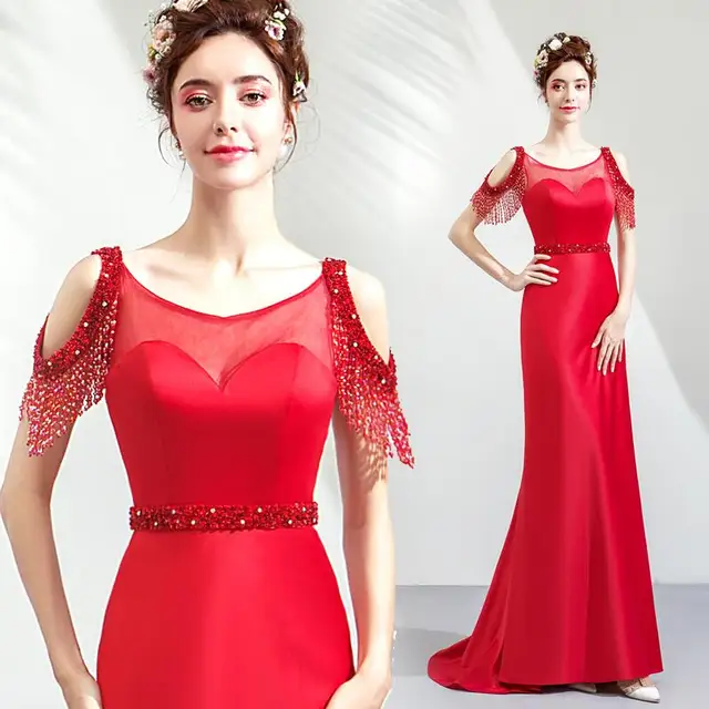 red wedding guest dress