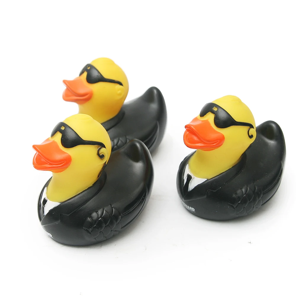3 шт Мужские в черном прохладном резиновом утке Duckie Baby Shower Водные Игрушки для малышей Дети подарки на день рождения подарок игрушка