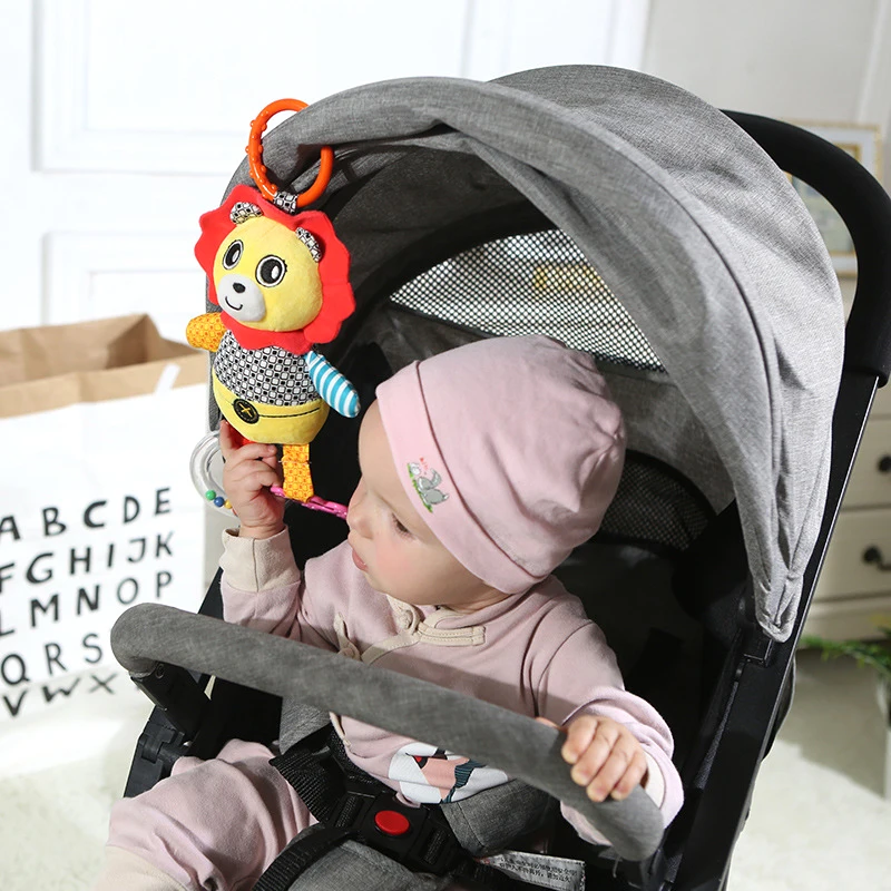 

Baby animal music car hanging early education puzzle baby stroller hanging bell animal lathe hanging Stroller Accessories