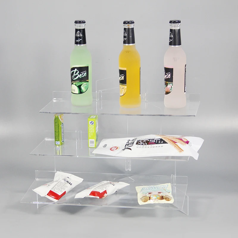 

Food Storage Rack Acrylic Transparent 3 Layers Display Stand Organizer Product Show Holder Rack