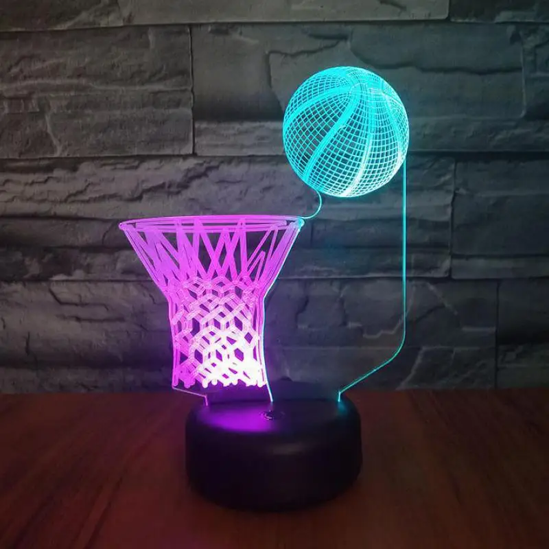

Basketball Frame Led 3d Nightlight Creative Colorful Touch 7 Color Change Desk Lamp Visual Gift 3d Table Lamp For Bedroom