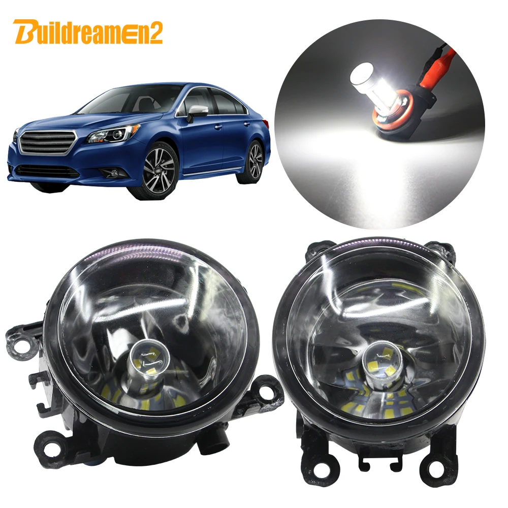

Buildreamen2 For Subaru Legacy 2010 2011 2012 Car Accessories H11 Fog Light Kit Lampshade + Bulb DRL Daytime Running Light 12V
