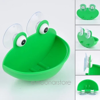 

2020 Soap Dish Holder Kitchen Bathroom Accessary Durable with Suction Cups Frogs Shaped ABS Soap Case Household Accessory