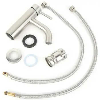 

SUS304 Stainless Steel Bathroom Sink Faucet One-Handle Kitchen Mixer Water Tap Basin Faucets G1/2" torneira do banheiro