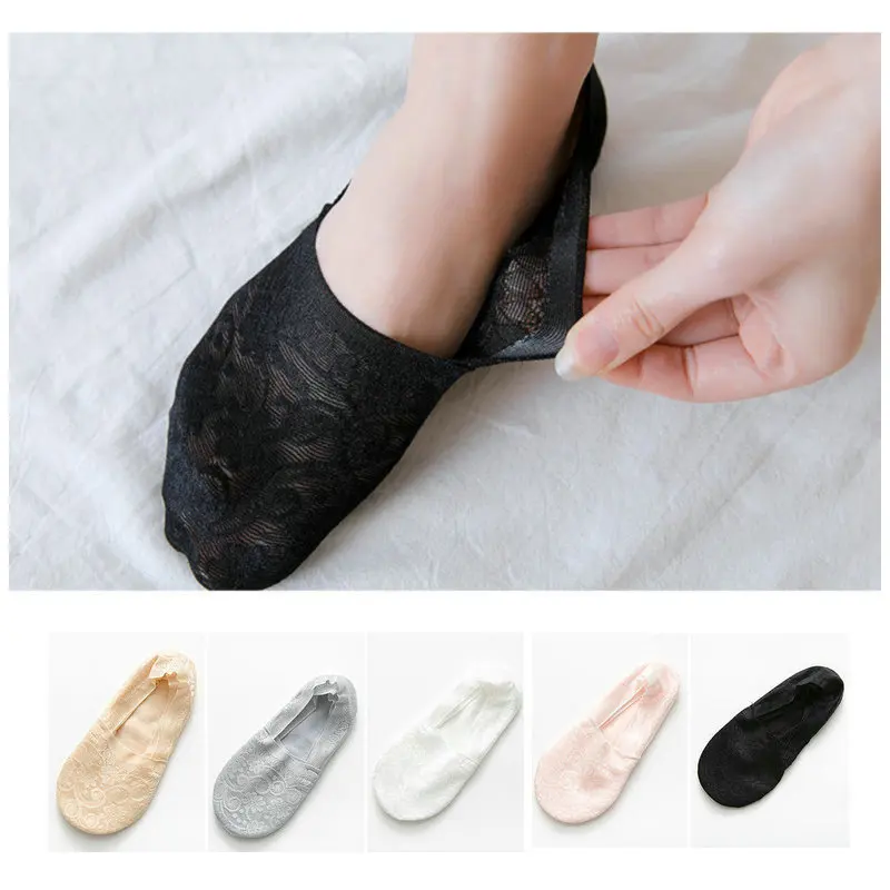 

Ladies Summer Thin Sock Slippers Silicone Antiskid Ice Silk Socks Seamless Invisible Women Boat Socks ZL021