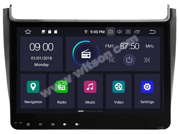 Excellent 10.1" Android 9.0 Pie OS Car Multimedia GPS Radio for Volkswagen Polo 2014 2015 1016 2017 (Typ 6C) with ADAS Function Support 1