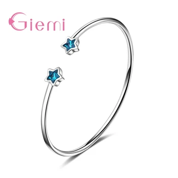 

Fashion Blue Star Jewelry Bracelet Bangles Top Quality Birthday Anniversary Gift For Girl Women Sisters 925 Sterling Silver Kits