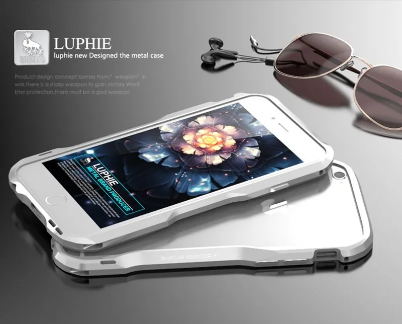 Металлический бампер Luphie для iPhone 6, 7, 8, XS Max, металлический корпус из алюминиевого сплава, чехол для Apple iPhone 6S Plus, 5,5 дюймов, защитный чехол