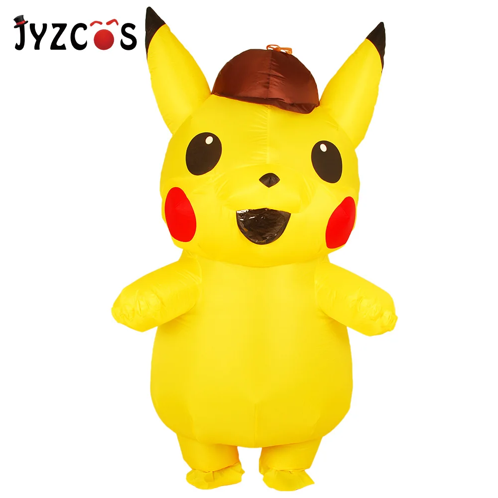 

JYZCOS Adults Kids Inflatable Pikachu Costume Pokemon Detective Pikachu Cosplay Halloween Party Costumes Anime Mascot Costumes