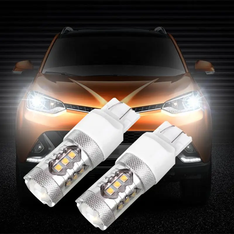 

2Pcs 80W T20 7440 16 LED Auto Car Brake Stop Reverse Turn Signal Light Bulb Lamp