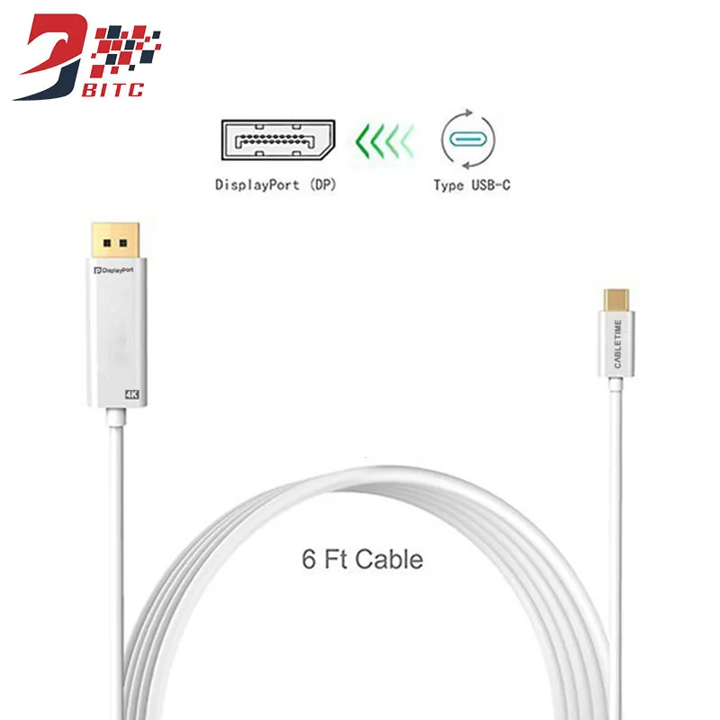 Type C Male to DP Male Adapter USB3.1 C to DisplayPort Cable 4K@60HZ for MacBook Galaxy S9 Huawei P20 Type C Male to DP Male Adapter USB3.1 C to DisplayPort Cable 4K@60HZ for MacBook Galaxy S9 Huawei P20