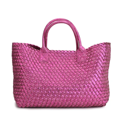 Кошелек, Подарочная сумка, брендовая качественная кожаная женская сумка, сумка-мессенджер, винтажная Большая вместительная тканевая сумка ручной работы - Цвет: Ярко-розовый