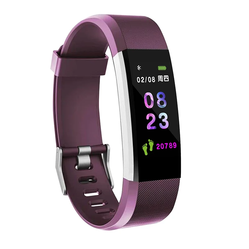 

ID115 Plus Bluetooth Smart Watch Pedometer Fitness Watch with Heart Rate Monitor IP67 Waterproof -Drop
