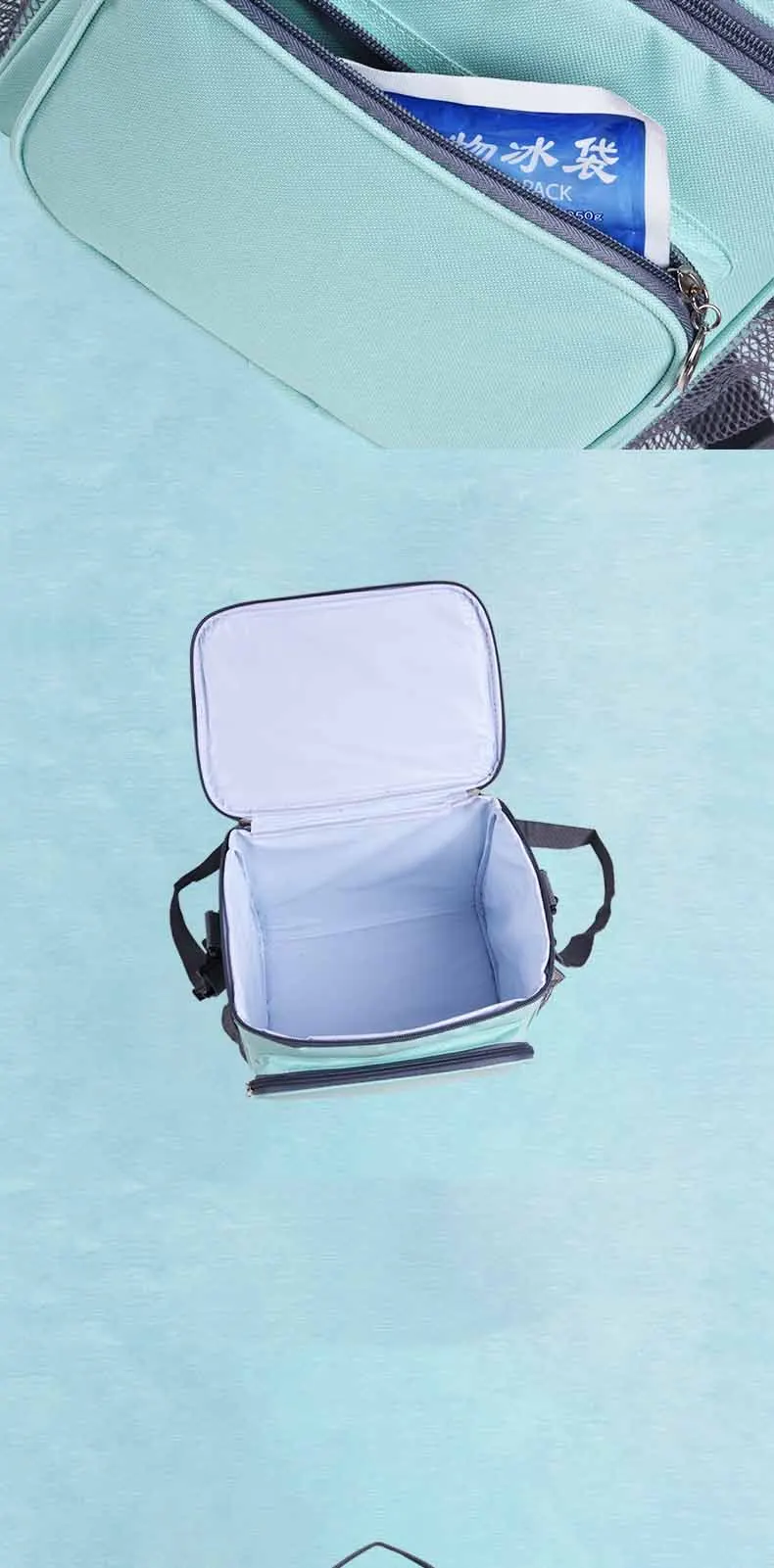 Urijk стильная сумка для обеда с двойной молнией, одноцветная Термосумка для еды, пикника, сумка-холодильник, сумки для хранения для мужчин и женщин