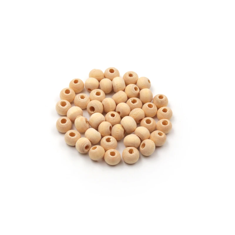 

2017 Unfinished Natural Wood Ball Beads 6mm 8mm 10mm Wooden Teething Beads For teething Jewelry Making Mom Baby safe